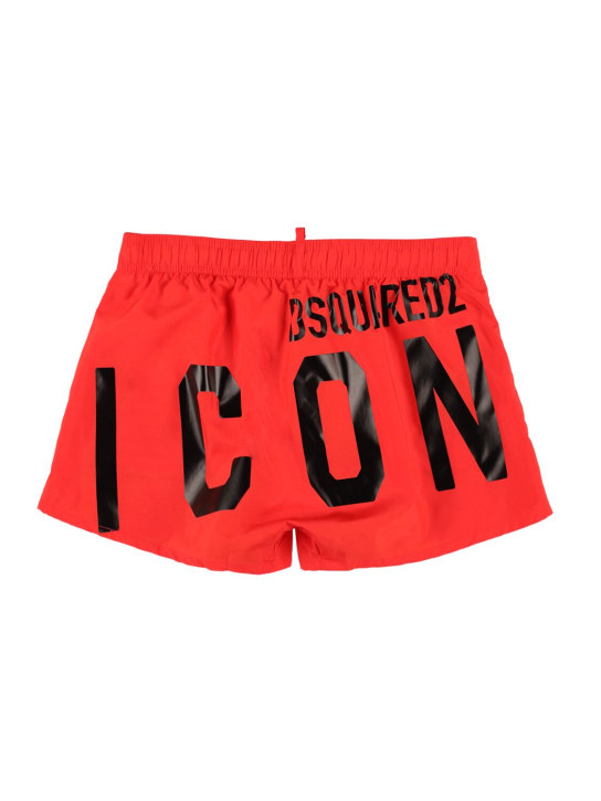 Dsquared2: Nylon swim shorts - Red - kids-boys_1 | Luisa Via Roma