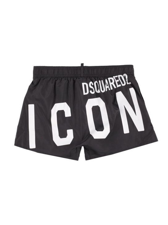 Dsquared2: Nylon swim shorts - Black - kids-boys_1 | Luisa Via Roma