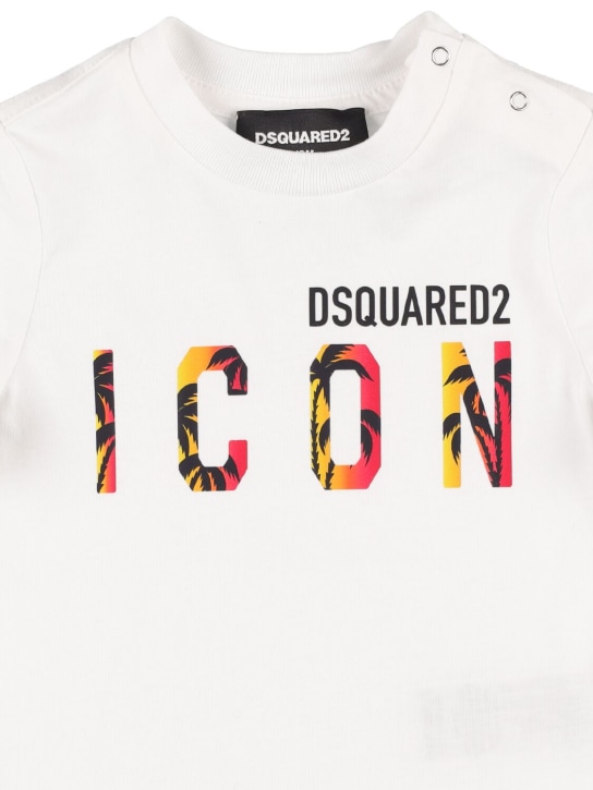 Dsquared2: Logo print cotton jersey t-shirt - White - kids-boys_1 | Luisa Via Roma