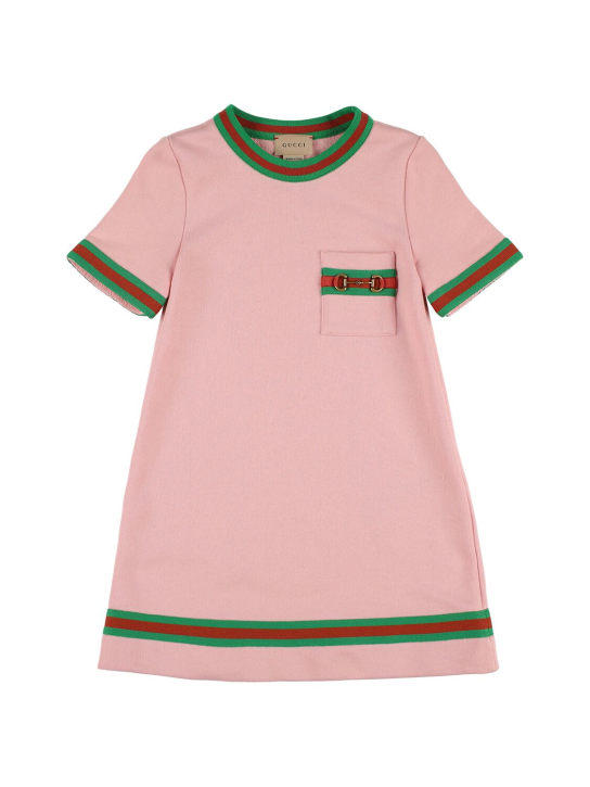 Gucci: Felted cotton jersey dress - Pink - kids-girls_0 | Luisa Via Roma