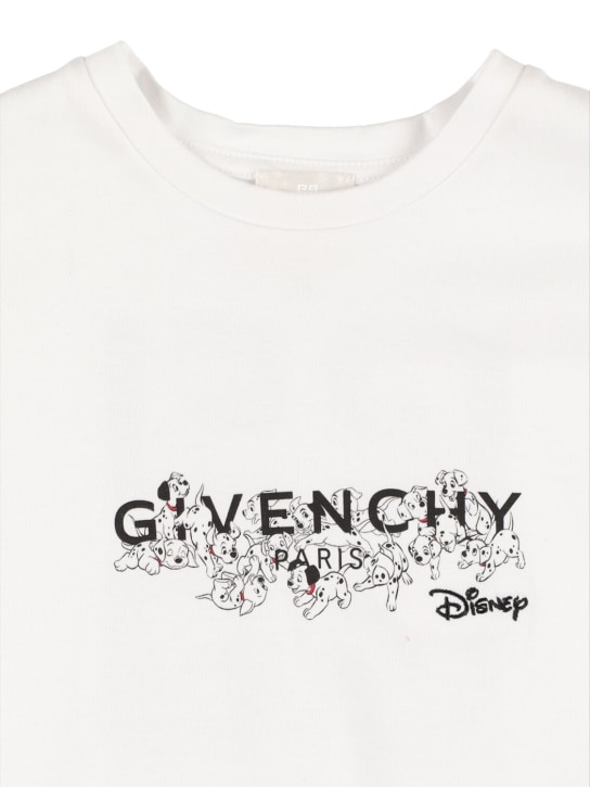 Givenchy: Robe en coton imprimé logo Disney - Blanc - kids-girls_1 | Luisa Via Roma