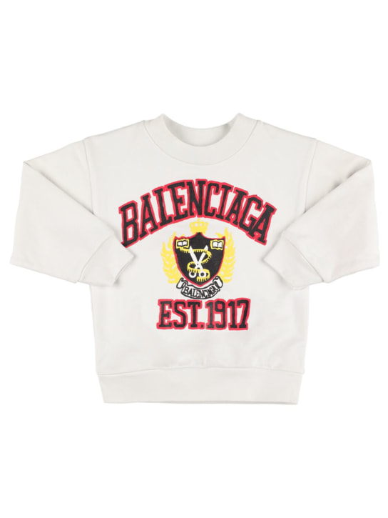 Balenciaga: Sweat-shirt à col rond - Écru - kids-boys_0 | Luisa Via Roma