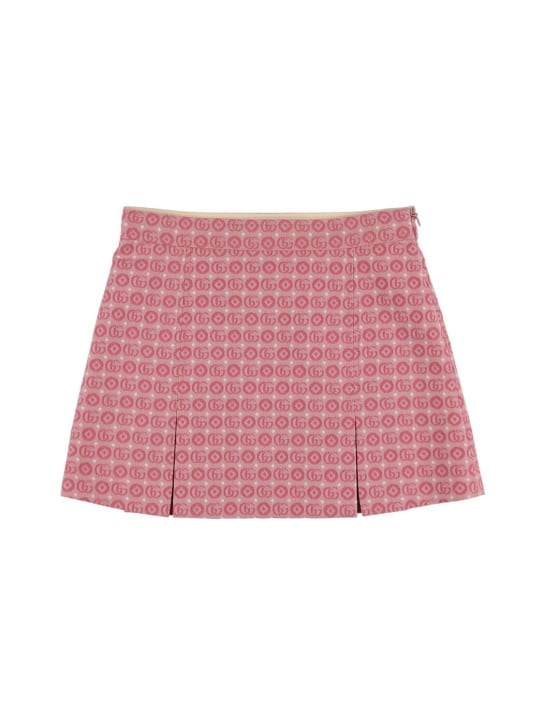 Gucci: Double G cotton skirt - Pink - kids-girls_0 | Luisa Via Roma