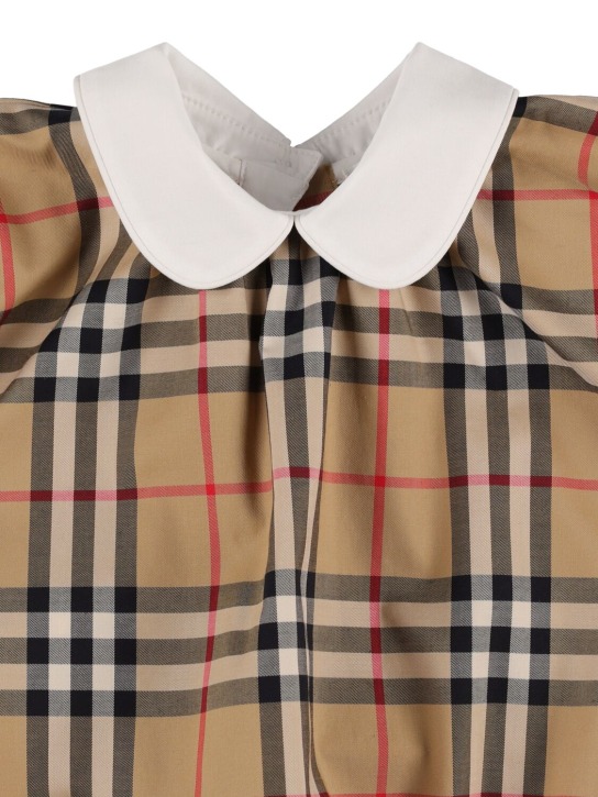 Burberry: Icon Check print cotton blend bodysuit - Beige - kids-boys_1 | Luisa Via Roma