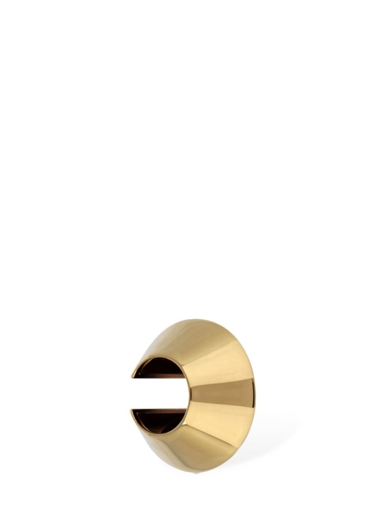 Alexander McQueen: Hexagonal brass mono ear cuff - Gold - women_0 | Luisa Via Roma