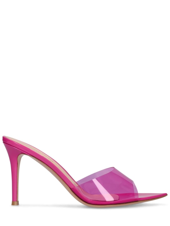 Gianvito Rossi: 85mm Elle PVC mule sandals - Fuchsia - women_0 | Luisa Via Roma