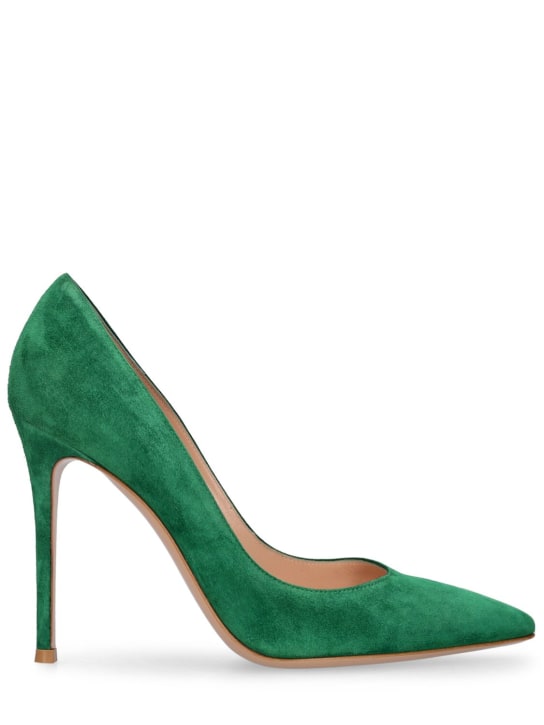 Gianvito Rossi: Zapatos de tacón de ante 105mm - Verde - women_0 | Luisa Via Roma