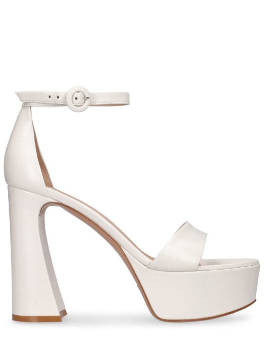 Gianvito Rossi: 70mm Holly leather sandals - White - women_0 | Luisa Via Roma