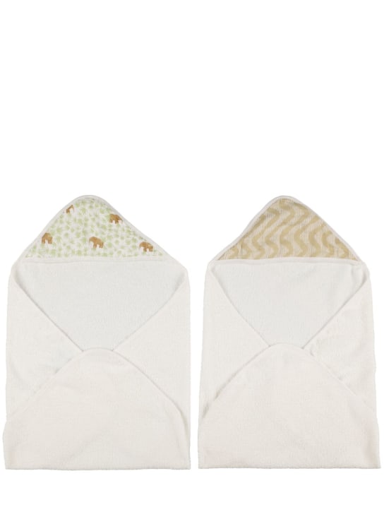 Aden + Anais: Hooded printed cotton towels - 멀티컬러 - kids-boys_0 | Luisa Via Roma