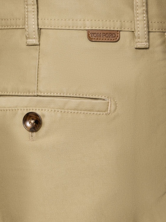 Tom Ford: Compact cotton chino pants - Washed Beige - men_1 | Luisa Via Roma