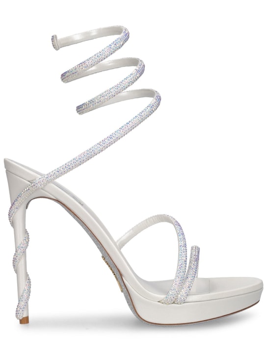 René Caovilla: 120mm Margot satin & crystals sandals - White - women_0 | Luisa Via Roma