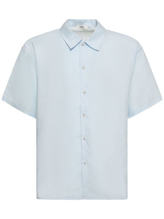 Commas: 大廓型亚麻短袖衬衫 - 天蓝色 - men_0 | Luisa Via Roma