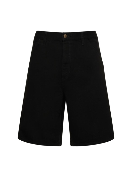 Carhartt WIP: Dearborn canvas single-knee shorts -  Rinsed Black - men_0 | Luisa Via Roma