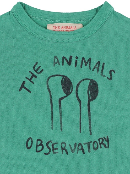 The Animals Observatory: Printed cotton jersey t-shirt - Green - kids-girls_1 | Luisa Via Roma