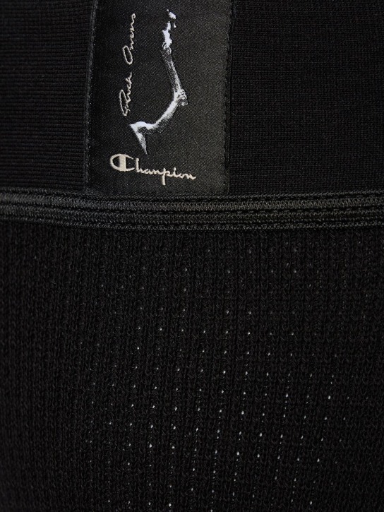 Rick Owens: Calzoncillos de malla de algodón jersey orgánico - Negro - men_1 | Luisa Via Roma