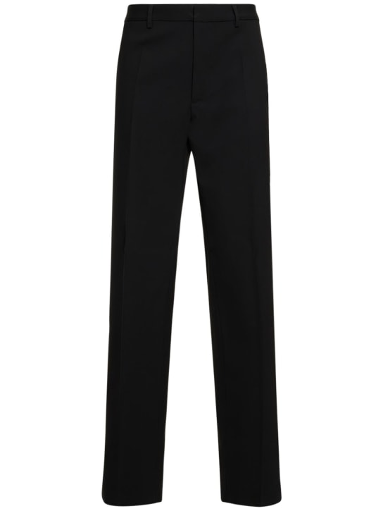 Dsquared2: Relaxed stretch wool pants - Black - men_0 | Luisa Via Roma