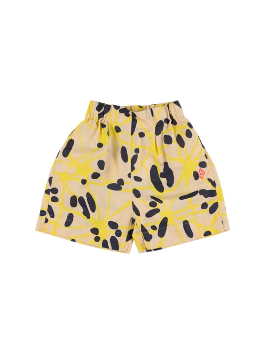 The Animals Observatory: Printed cotton & linen shorts - Multicolor - kids-girls_0 | Luisa Via Roma