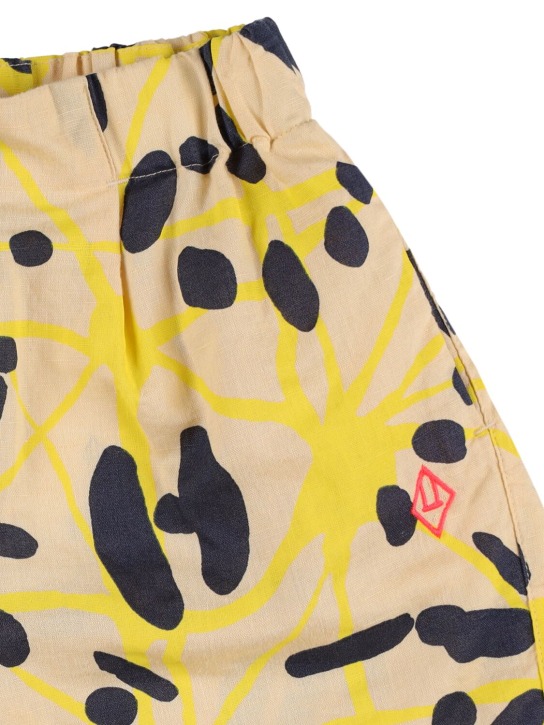 The Animals Observatory: Printed cotton & linen shorts - Multicolor - kids-girls_1 | Luisa Via Roma