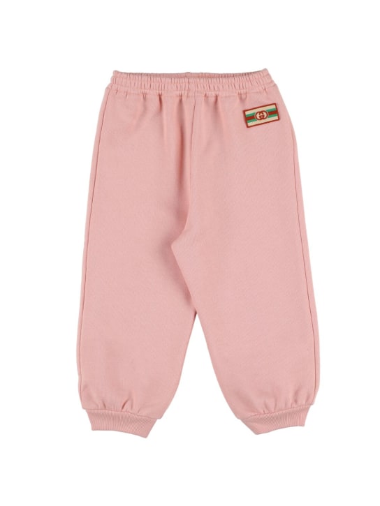 Gucci: Pantalones jogging de algodón jersey - Rosa - kids-girls_0 | Luisa Via Roma