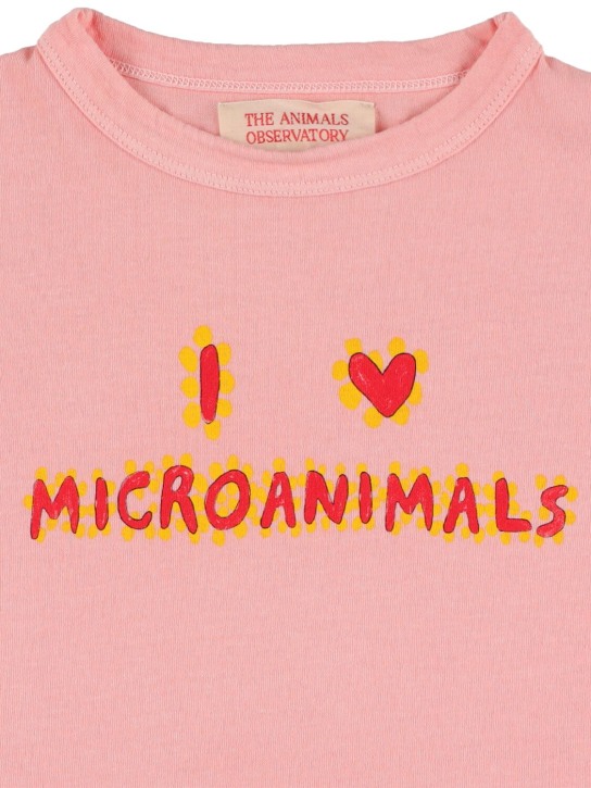 The Animals Observatory: T-shirt in jersey di cotone stampato - Rosa - kids-boys_1 | Luisa Via Roma