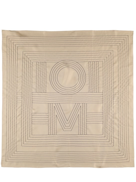 Toteme: Pañuelo de seda con monograma - Creme - women_0 | Luisa Via Roma