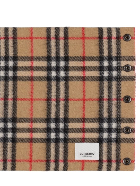Burberry: Check intarsia cashmere blanket - Beige - kids-girls_1 | Luisa Via Roma