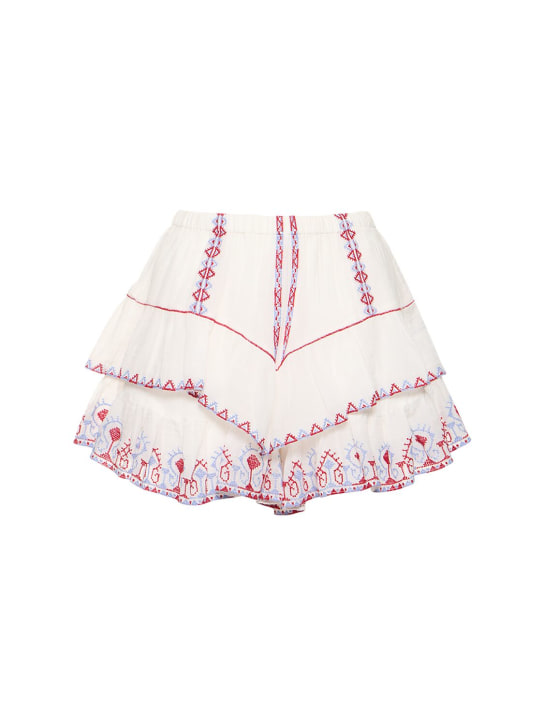 Marant Etoile: Jocadia ruffled cotton mini skirt - White - women_0 | Luisa Via Roma