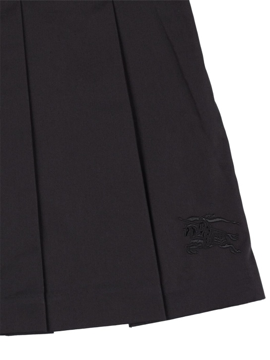 Burberry: Jupe courte en coton à plis - Noir - kids-girls_1 | Luisa Via Roma
