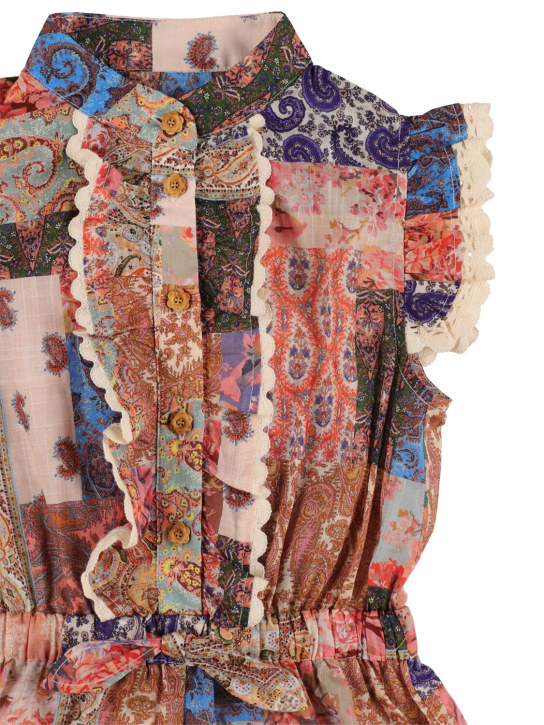 Zimmermann: Ruffled printed cotton jumpsuit - Multicolor - kids-girls_1 | Luisa Via Roma
