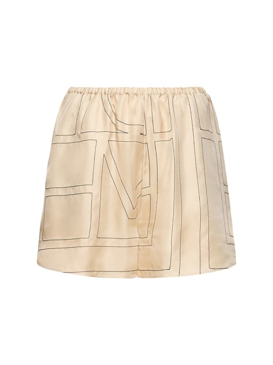 Toteme: Shorts in seta monogram - Avorio - women_0 | Luisa Via Roma
