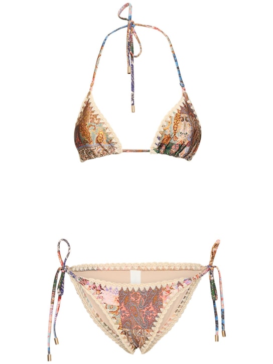 Zimmermann: Devi printed crochet bikini set - women_0 | Luisa Via Roma