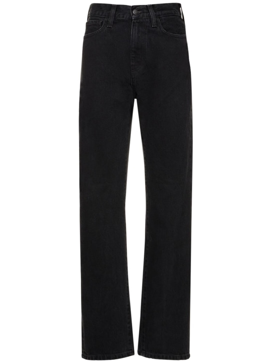Carhartt WIP: Pantalones rectos con cintura alta - Negro - women_0 | Luisa Via Roma