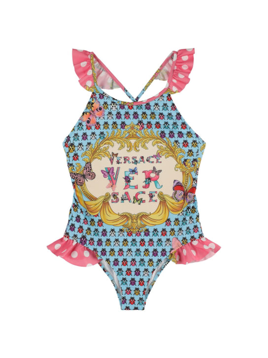 Versace: Printed one piece swimsuit - Multicolor - kids-girls_0 | Luisa Via Roma