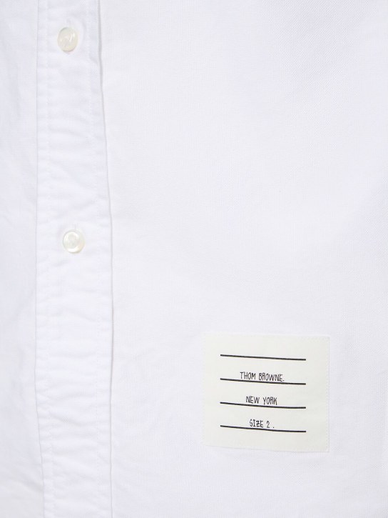 Thom Browne: Klassisches Oxford-Hemd mit Knopfkragen - Weiß - men_1 | Luisa Via Roma