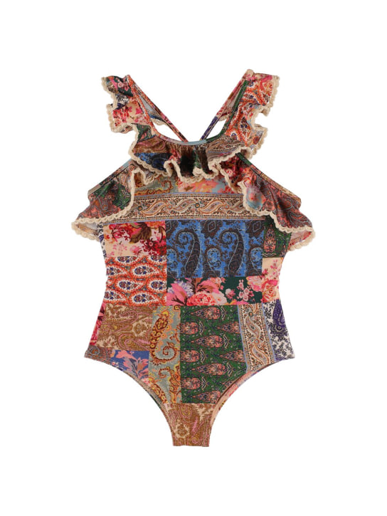Zimmermann: Printed Lycra one piece swimsuit - Multicolor - kids-girls_0 | Luisa Via Roma