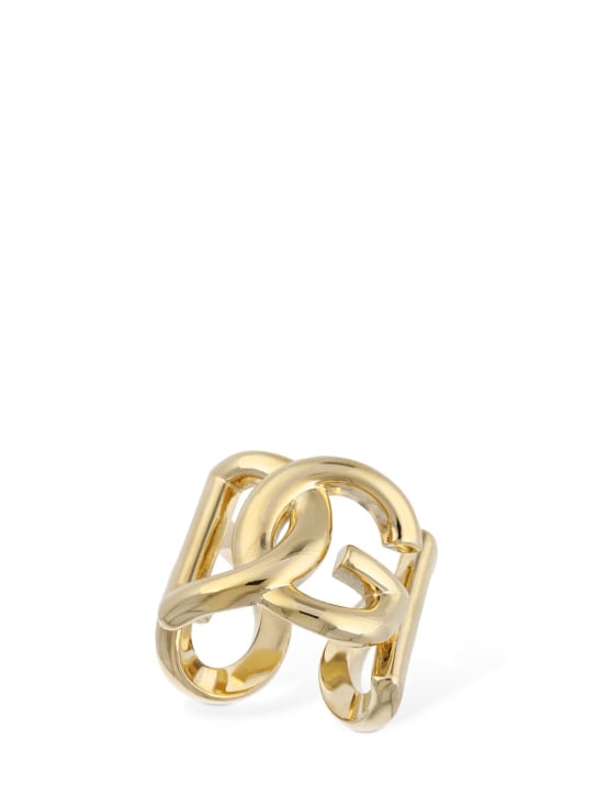 Dolce&Gabbana: Anello con logo - Oro - women_0 | Luisa Via Roma