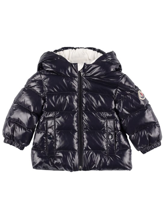 Moncler: Salzman 나일론 다운 재킷 - 다크 블루 - kids-boys_0 | Luisa Via Roma