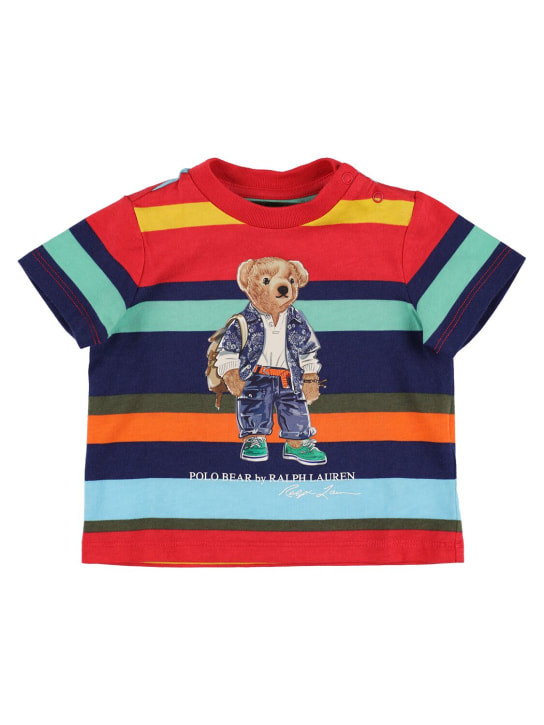 Polo Ralph Lauren: Camiseta de jersey de algodón estampada - Multicolor - kids-boys_0 | Luisa Via Roma