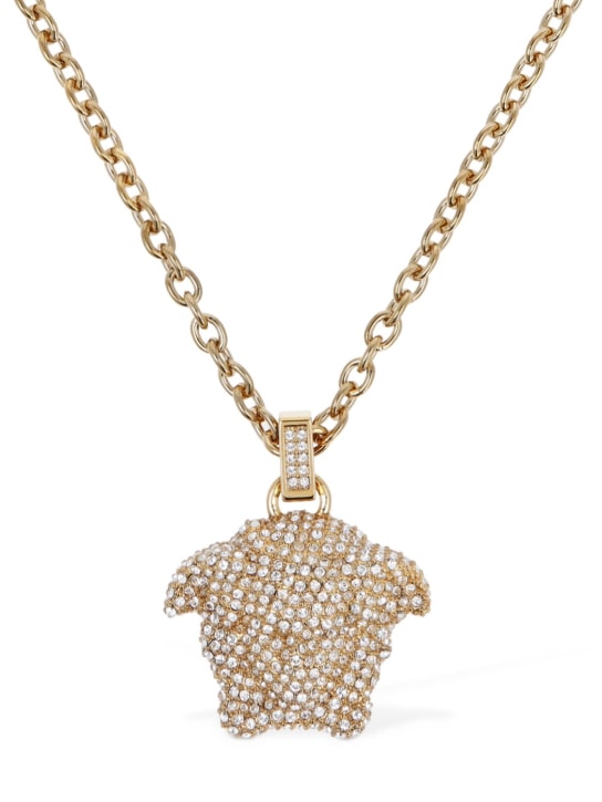 Versace: Halskette mit Kristallen „Medusa“ - Gold/Kristall - women_0 | Luisa Via Roma