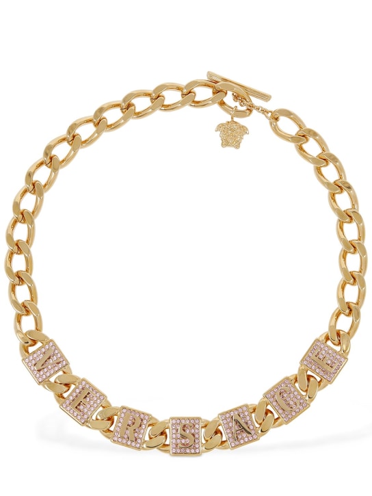Versace: Versace Tiles crystal collar necklace - women_0 | Luisa Via Roma