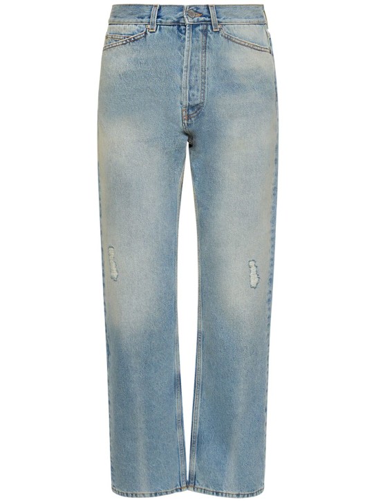 Palm Angels: Jeans aus Baumwolldenim mit Logo - Blau - men_0 | Luisa Via Roma