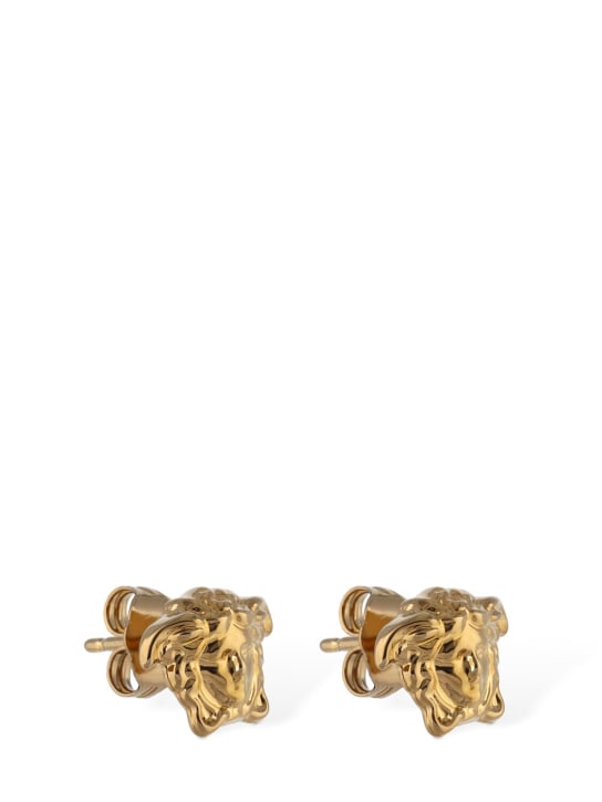 Versace: Medusa stud earrings - Gold - men_1 | Luisa Via Roma