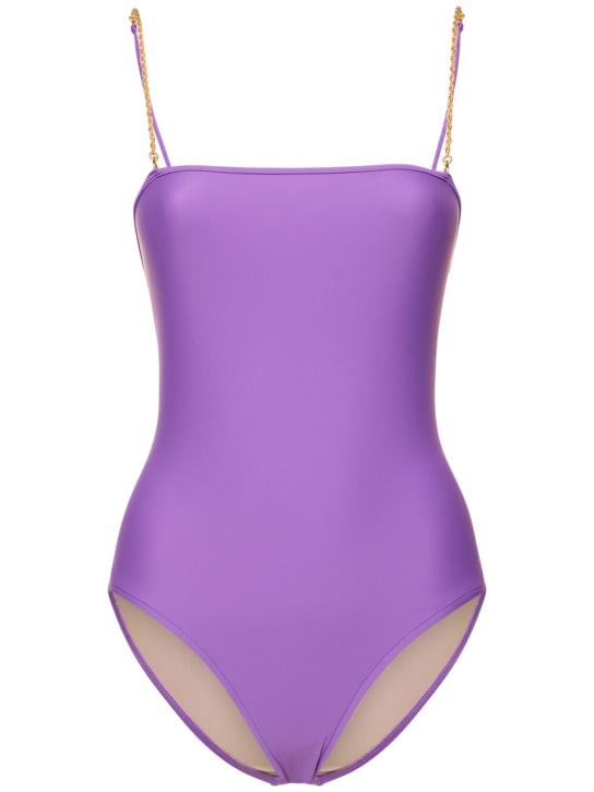 Dolla Paris: Lola one piece swimsuit w/chain straps - Viola - women_0 | Luisa Via Roma