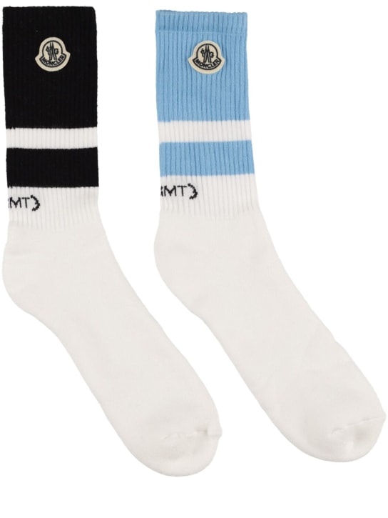 Moncler Genius: 2 Paar Socken „Moncler x FRGMT“ - Blau /Schwarz - men_0 | Luisa Via Roma
