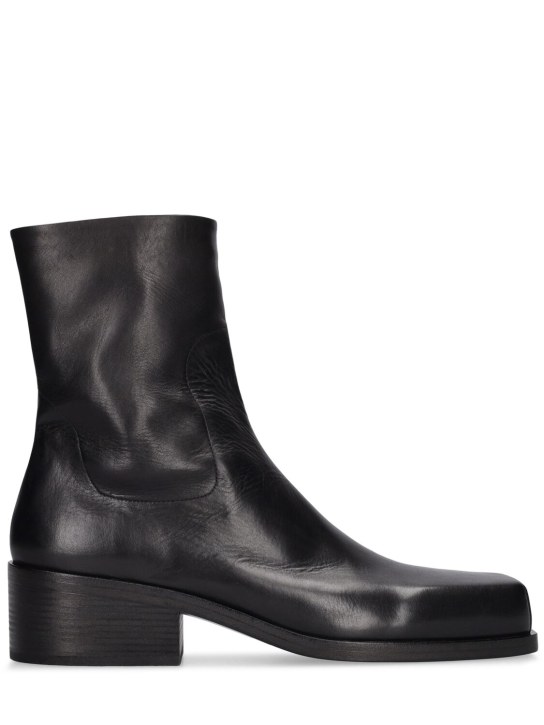 Marsell: Cassello leather boots - Black - men_0 | Luisa Via Roma