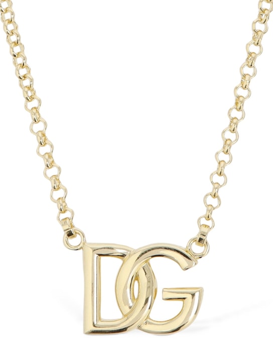 Dolce&Gabbana: DG logo charm necklace - Gold - women_0 | Luisa Via Roma