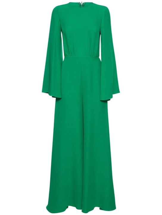 Valentino: Cady couture long-sleeve jumpsuit - Green - women_0 | Luisa Via Roma