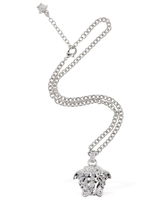 Versace: Halskette mit Kristallen „Medusa“ - Silber/Kristall - men_1 | Luisa Via Roma