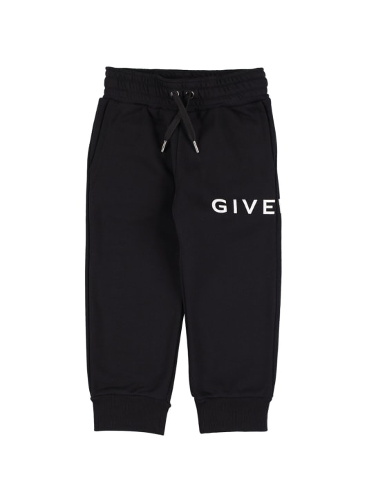 Givenchy: Pantaloni in felpa di misto cotone - Nero - kids-boys_0 | Luisa Via Roma