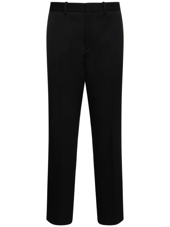 Jil Sander: Regular fit straight wool pants - Black - men_0 | Luisa Via Roma